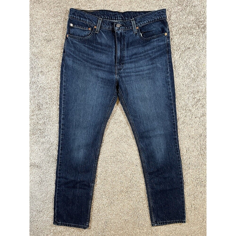 Levis 514 Jeans Mens Dark Medium Wash Denim Straight Fit 36x32